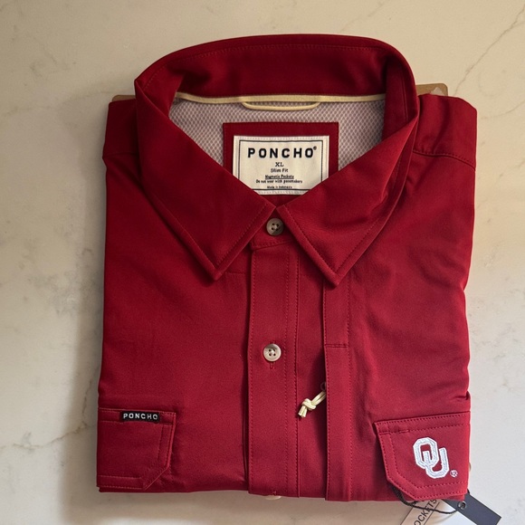 Poncho Outdoors Other - Poncho Men's Crimson Casual Button Down OU/University of Oklahoma